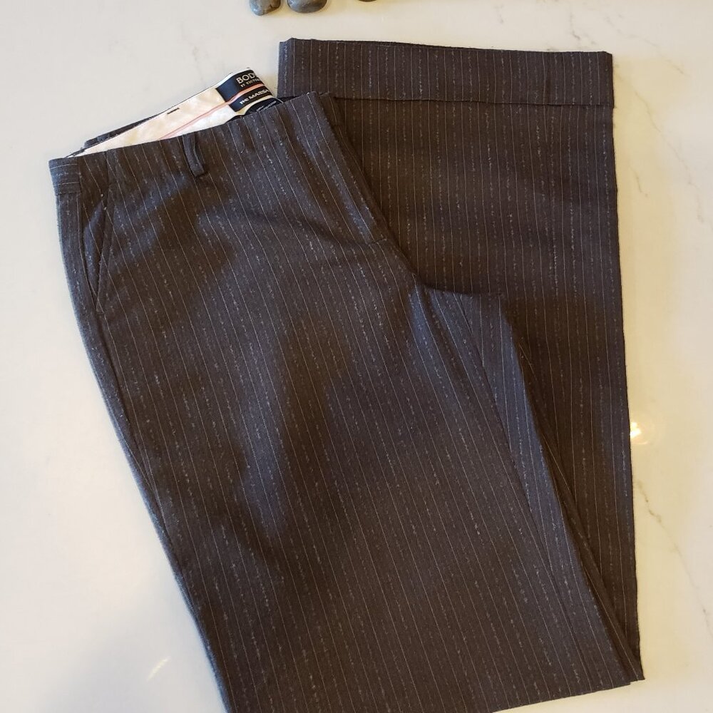 Brown Pinstripe Dress Pants